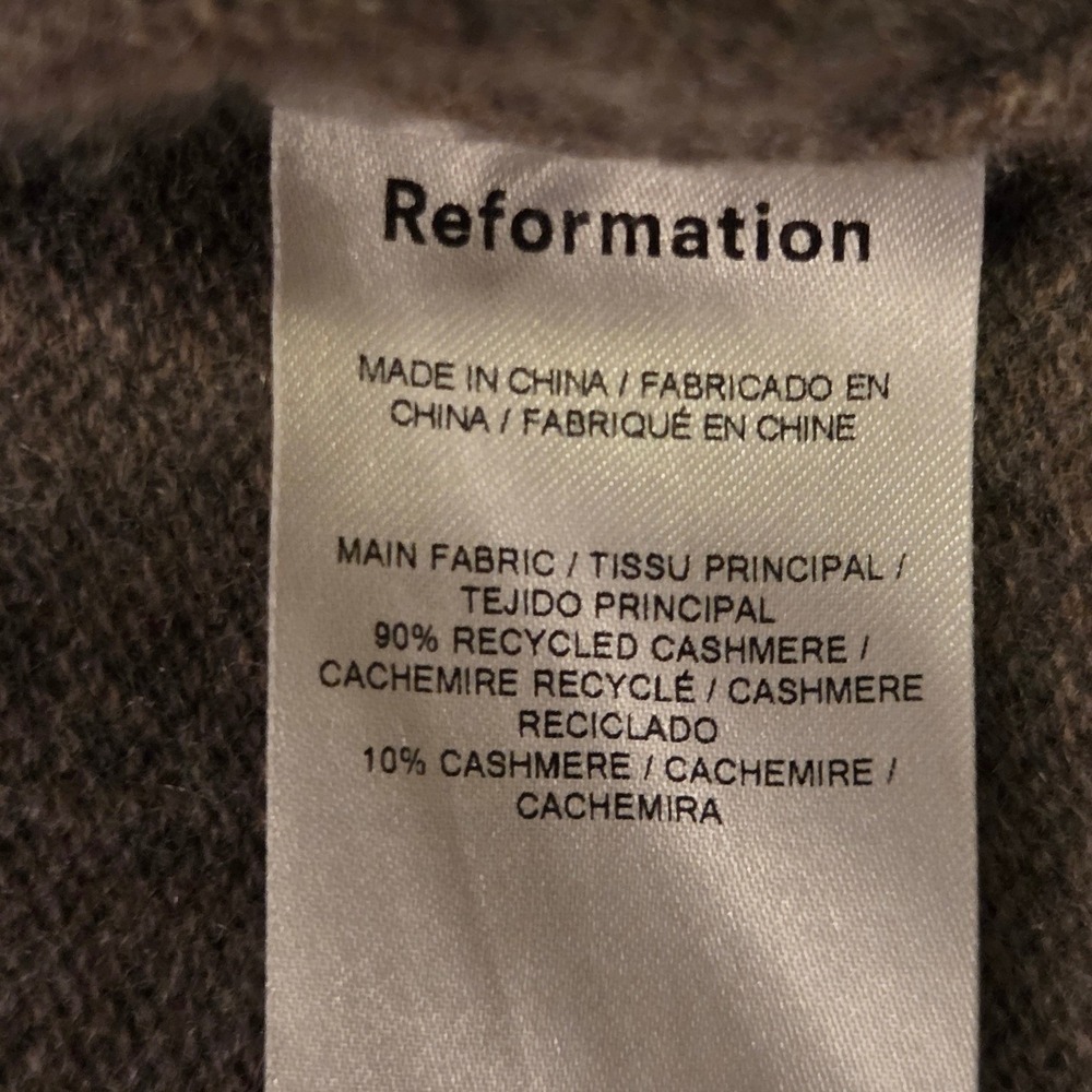 Reformation Henrietta 100% Cashmere Long Sleeve Sweater Dress in Cocoa, Sz L - Picture 11 of 12